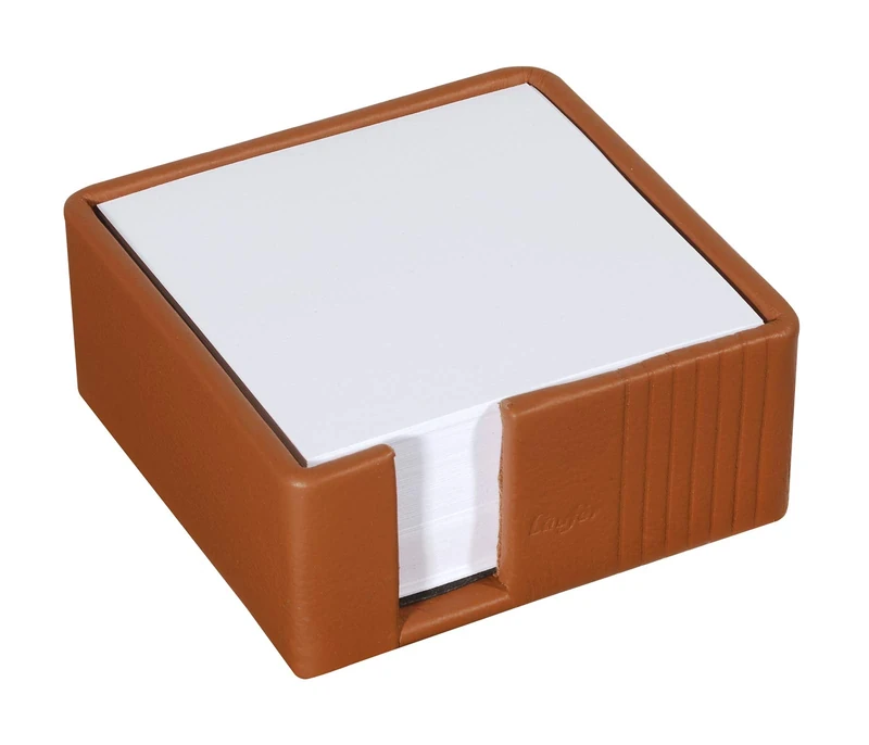 Leather Desk Sets and Accessories Memo Box Terracotta