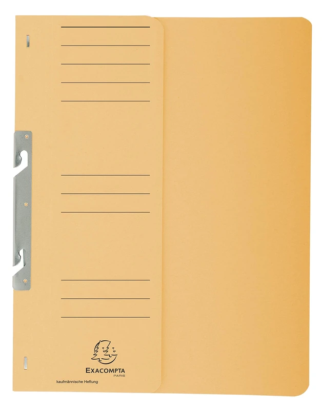 Exacompta 352604B Attachable File (Recycled Cardboard, Half Front Cover Title Strip A4 Size) Yellow