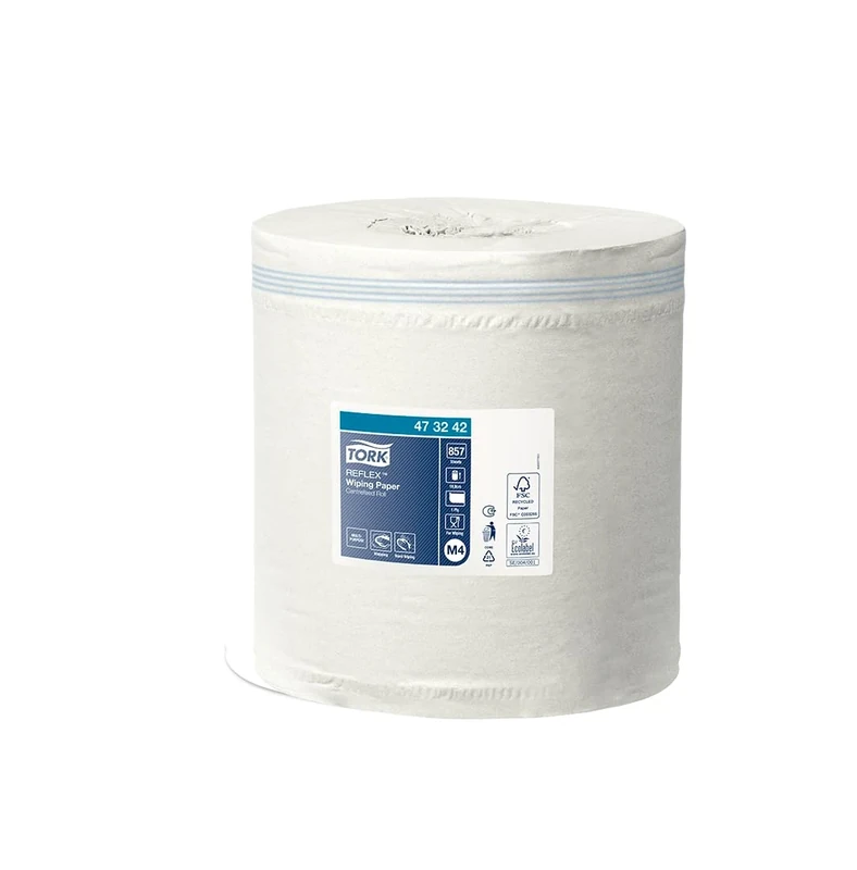 Tork Refle Wiping Paper Towel White M4, Multipurpose, 6 x 895 Sheets, 473242