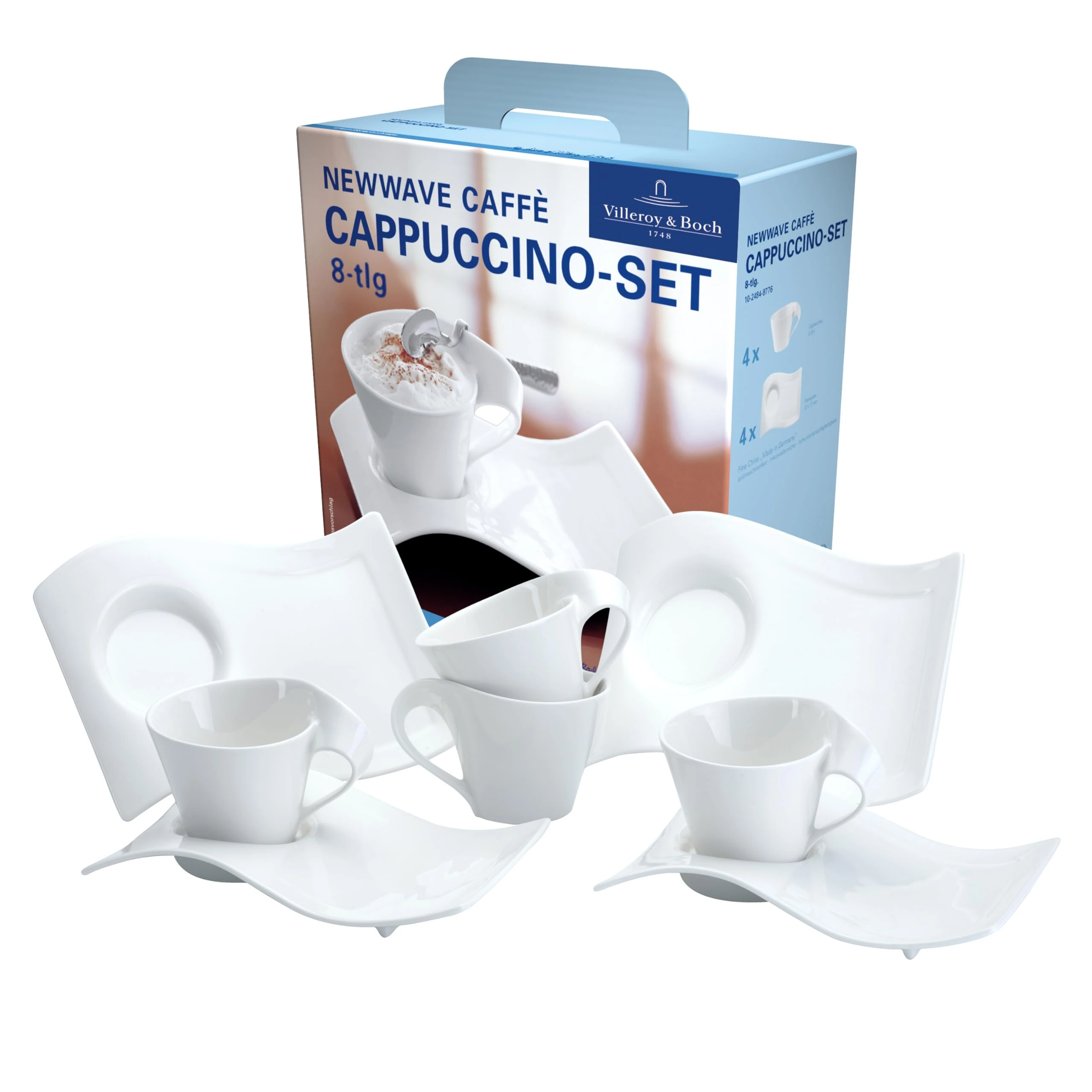 Villeroy & Boch NewWave Caffè Cappuccino Set, 8 Pieces EC