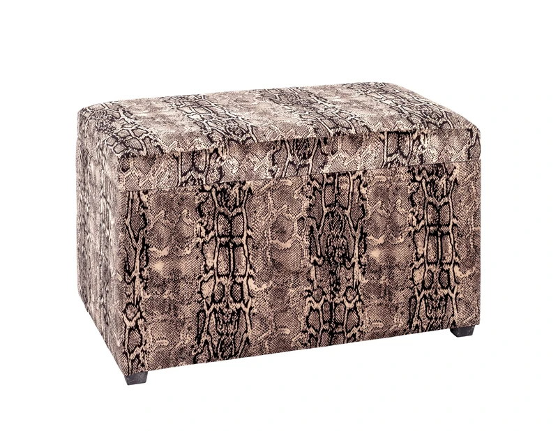 HAKU Möbel Storage Bench Motif, Mdf, Fabric - Size: W 65 cm X H 42 cm X D 40 cm, Style: Art Deco