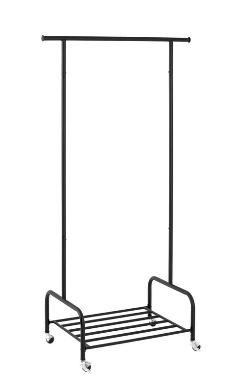 HAKU Möbel Wardrobe Black, Metal - Size: W 93 cm X H 175 cm X D 54 cm, Style: Modern