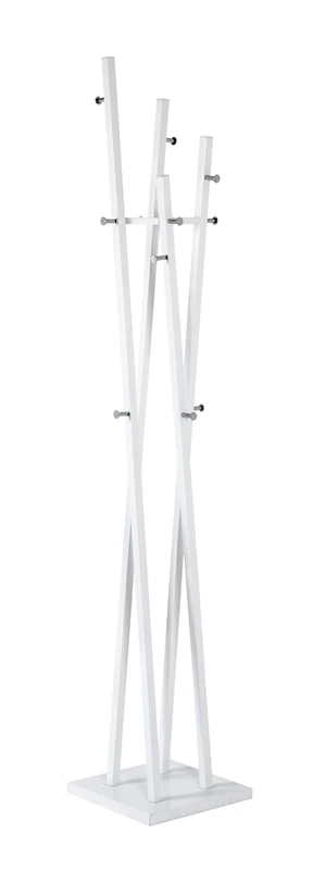 HAKU Möbel Hall-Tree Chrome, White, Metal - Size: W 35 cm X H 192 cm X D 35 cm, Style: Modern