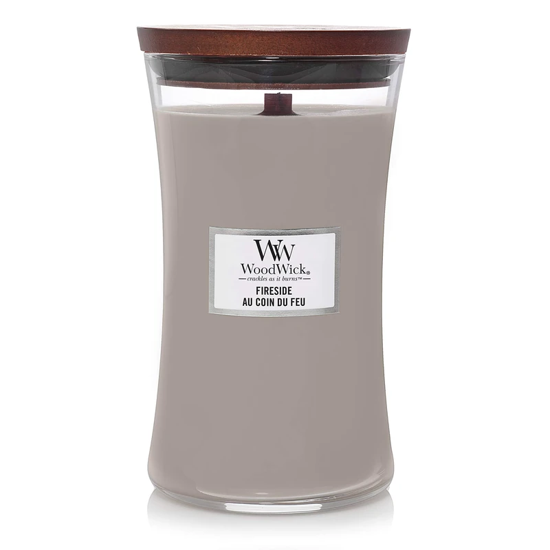 WoodWick Large Hourglass Scented Candle | Fireside | with Crackling Wick | Long Burning Candles: up to 130 Hours | Gifts for Women