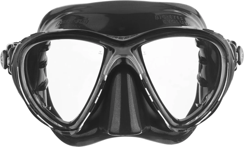 Cressi Big Eyes Evolution Diving Mask - Silicone Skirt for Snorkel Mask Fit - HD Lenses for Scuba & Snorkelling Clarity - Quick-Adjust Buckles for Adult Snorkel Set & Scuba Diving - One Size