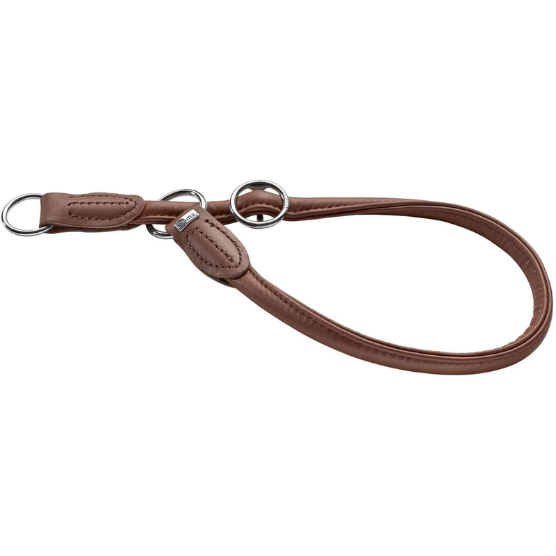 HUNTER Round and Soft Nickel Training Collar with Stop, 50 x 10 cm, Small, Nappa Brown