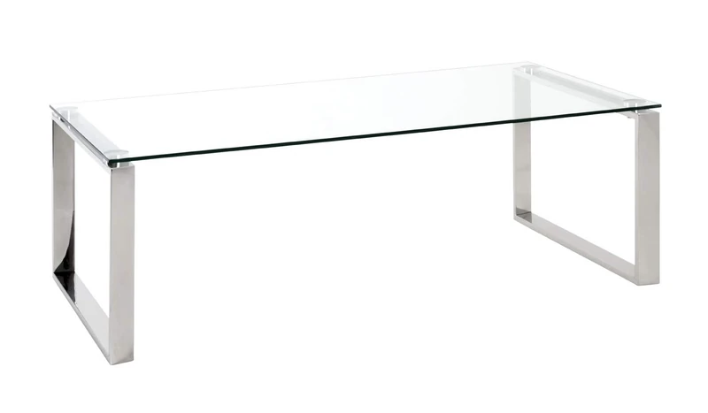 HAKU Coffee Table stainless steel, Metal - Dim.: W 120 x H 40 x D 60 cm, Style: Modern - Image 1
