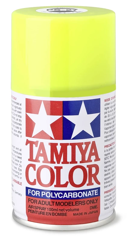 Tamiya PS-27 Polycarbonate Spray Paint 100ml Can Fluorescent Yellow For Clear RC