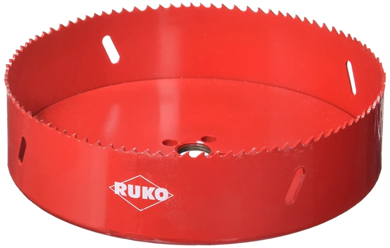 Ruko HSS Bi-Metal Hole Saw with Varied Toothing, Red Finish, 168mm Diameter, R106168