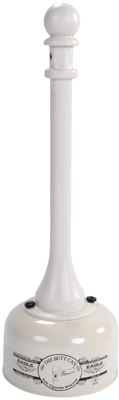 Eagle 1202BEI Galvanized Steel Poly Tube Cigarette Butt Receptacle, 2-1/2 gallon Capacity, 35" Height, 11" Diameter, Beige