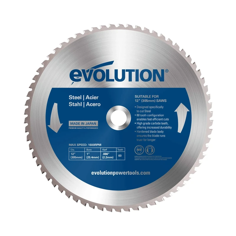 Evolution Power Tools 12BLADEST Mild Steel Carbide-Tipped Blade, 305 mm