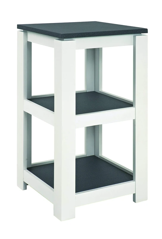 HAKU Möbel End Table Granite Finish, White, Mdf - Size: W 40 cm X H 74 cm X D 40 cm, Style: Modern