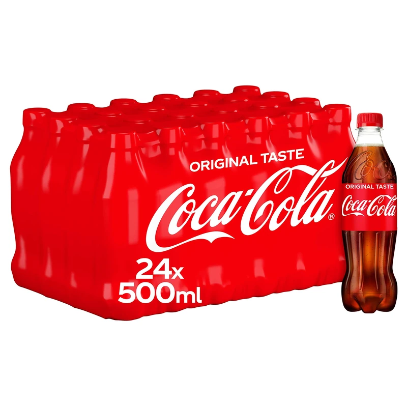 Coca-Cola Original Taste Soft Drink Bottles, 24 x 500 mL
