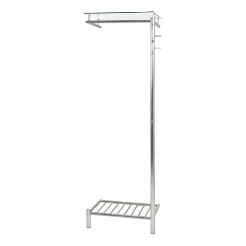 HAKU Möbel wall coat rack, metal, stainless steel look, W 66 x D 39 x H 192 cm