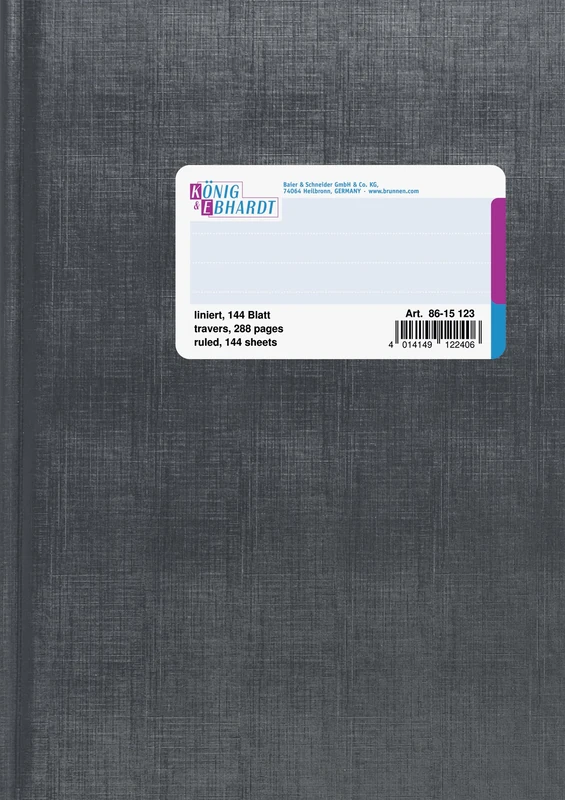 König and Ebhardt König & Ebhardt 8615123 Business Book (A5, Lined, 80 g/m², 144 Sheets, Thread Binding)