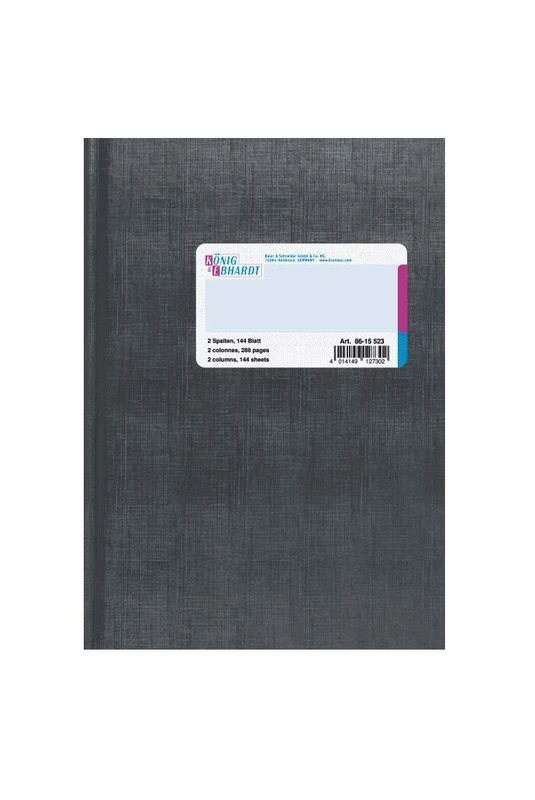 König & Ebhardt 8615523 Elephant Skin Blanket/2 Columns Account Book Column Paper A5 148 x 210 mm Light Blue