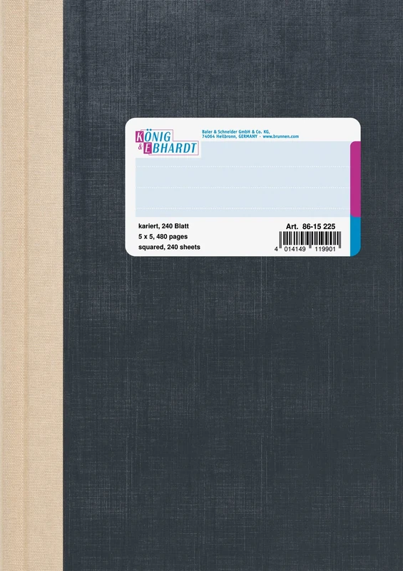 König and Ebhardt König & Ebhardt 8615225 Business Book (A5 Squared 80 g/m², 240 Sheets Thread Binding)