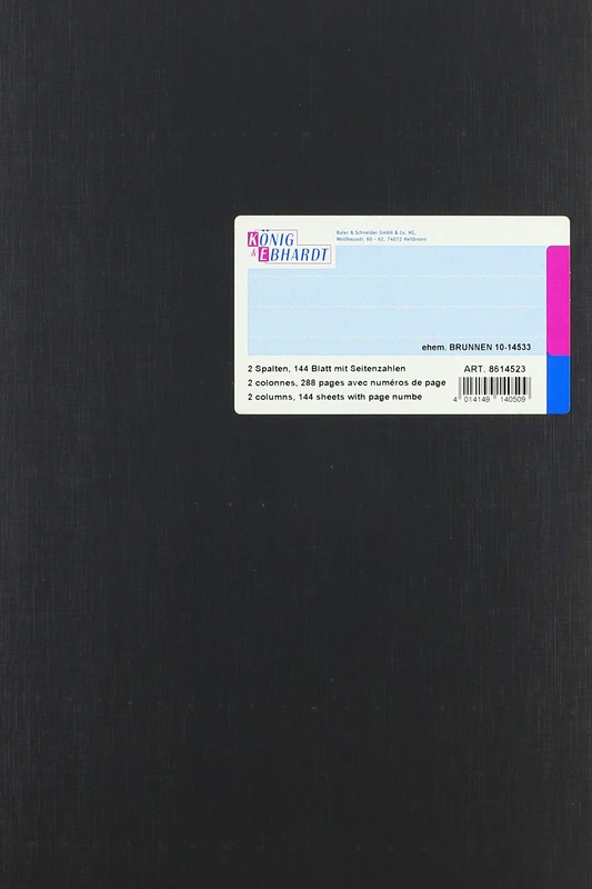 König und Ebhardt König & Ebhardt 8614523 Business Book/Column Book (A4 with Fixed Head, 2 Columns, 32 Lines 80 g/m², 144 Sheets Thread Binding with Number of Pages)