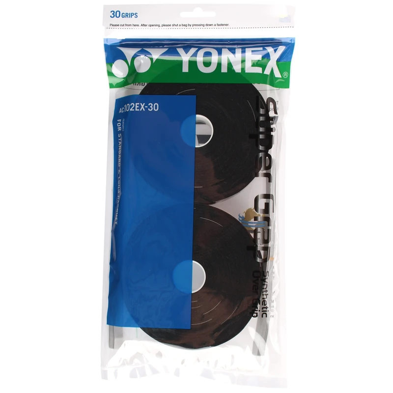 YONEX Super Grap 30-Pack Racket Grips, Black