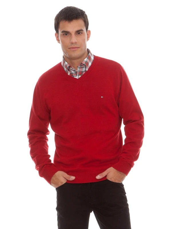 Tommy Hilfiger Men's Pacific V NK Pullover - Red - 38 - Image 1