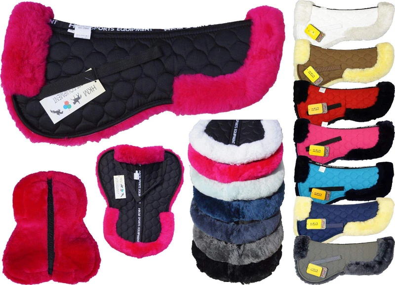 HKM Real lambskin saddle cushion, dark grey