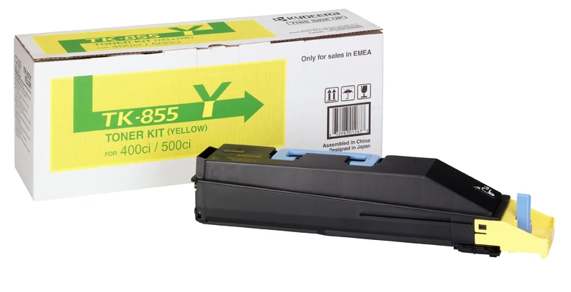 Kyocera Toner Cartridge TK-855 Y - YELLOW - 18.000 Pages Ultra High Capacity Genuine Premium Printer Toner - 1T02H7AEU0 - 0T2H7AEU - for TASKalfa 400ci / TASKalfa 500ci / TASKalfa 552ci