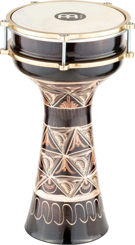 Meinl Percussion Copper Series Darbuka - Large Handdrum - With Natural Rawhide - Diameter 7.5 Inches - Hand Engraved - Copper, Multicoloured (HE-204)
