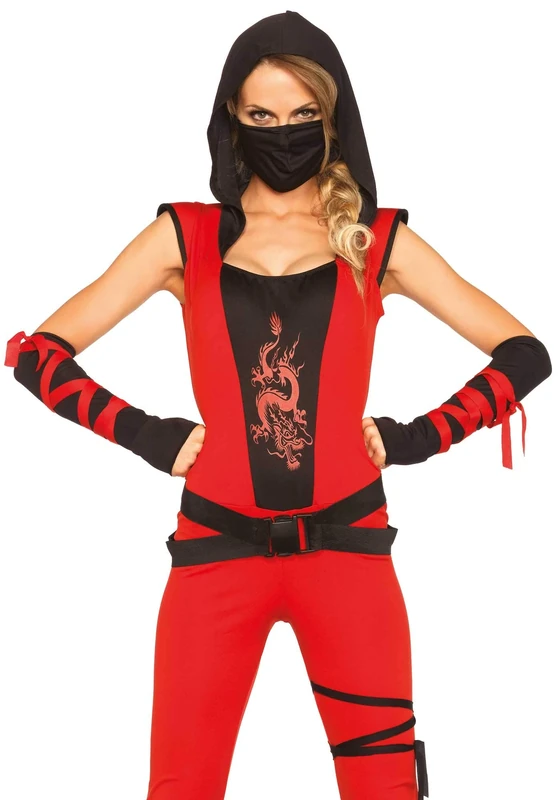 Leg Avenue Ninja Assassin Costume (Small, Red/Black)