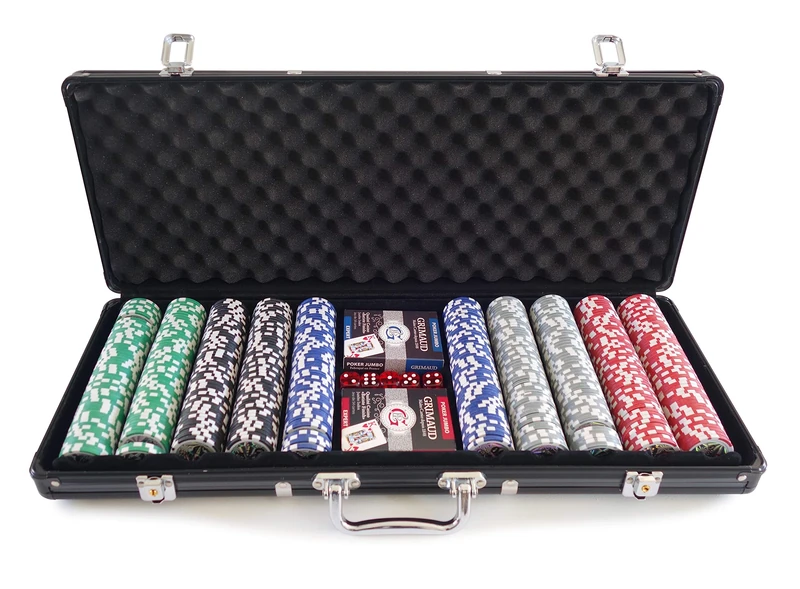 Smir - 360355 - World Poker Tour - Grimaud Poker Set in Black Aluminium Briefcase - 500 American Chips