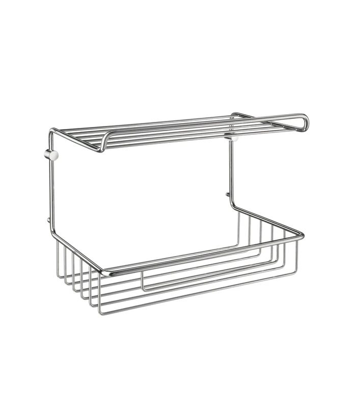 Smedbo Guest Towel Basket, Polished Chrome DK1055 Sideline, Silver, 7.5 x 16.5 x 32.799999999999997 cm