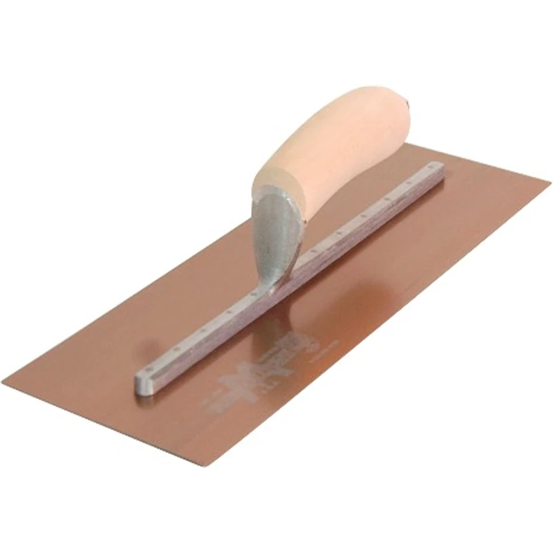 MARSHALLTOWN PermaShape Finishing Trowel, 13 x 5 Inch Flat Golden Stainless Steel Concrete Tool, Made in The USA, 13GSFP