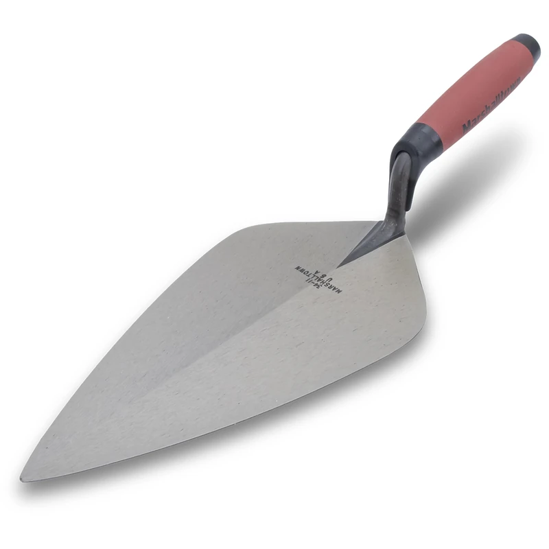 Marshalltown Masonry Trowel Wide London Style with Durasoft Handle, Tapered Tip and Straight Neck, Made of Carbon Steel, Trowel Size: 267 x 146 mm