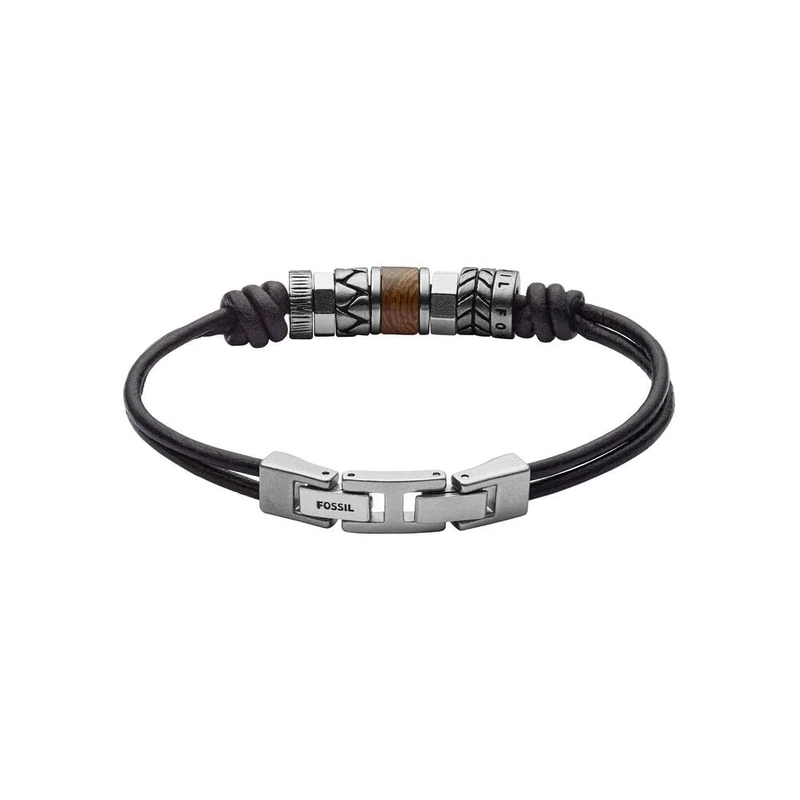 Fossil Men's Stainless steel or leather with fold over closure bracelet