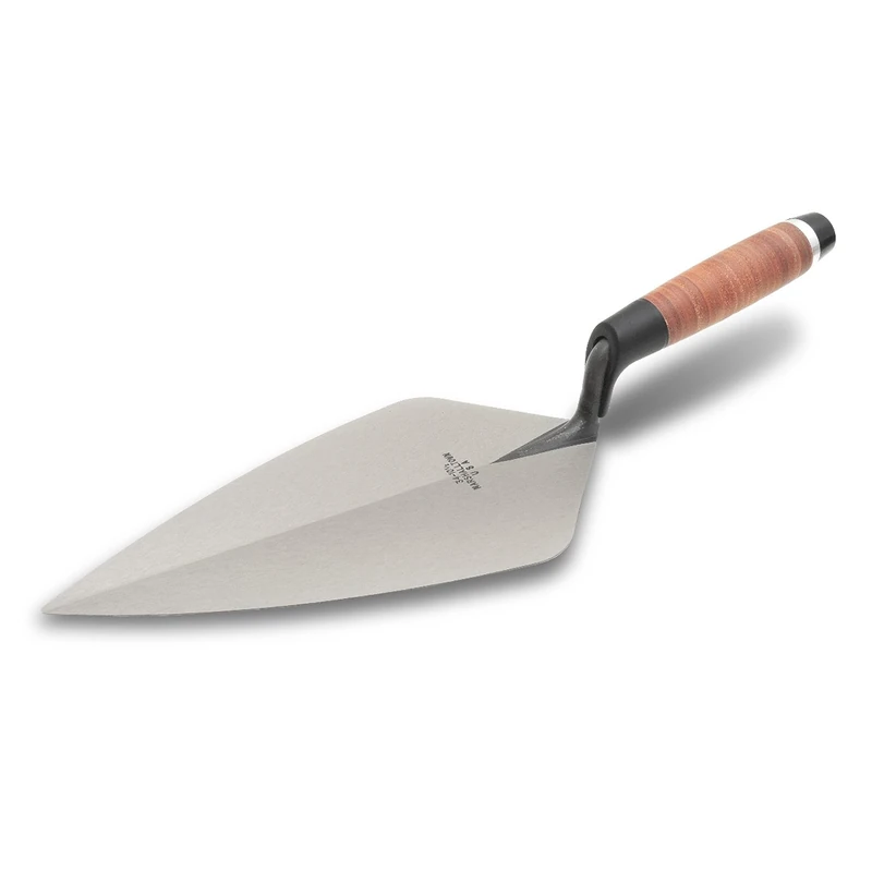 MARSHALLTOWN Wide London Brick Trowel, 267 x 146 mm Masonry Tool, Leather Handle, Made in The USA, 34L10.5