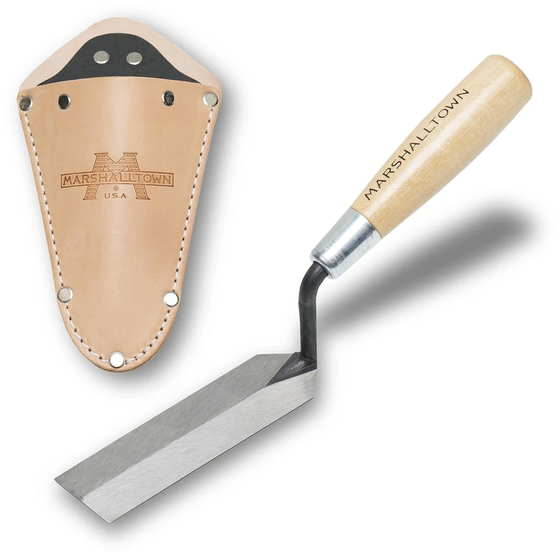 Archaeology Trowel - Rigid Edge Trowel with Holster - Wooden Handle, Carbon Steel, 127 x 38 mm