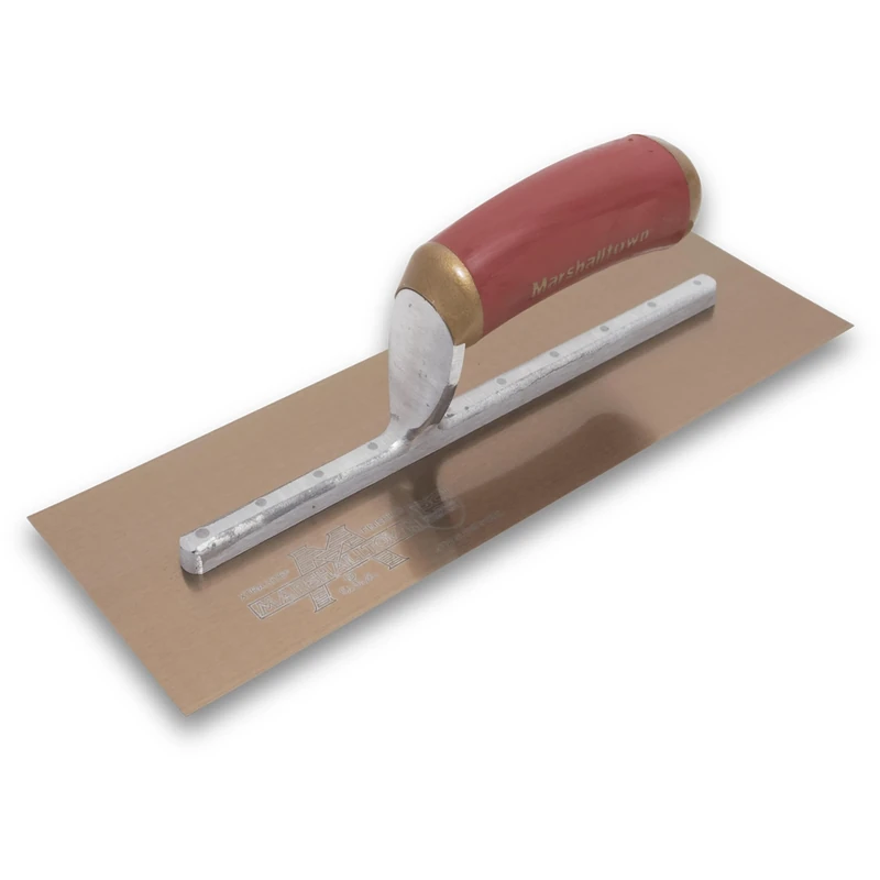 MARSHALLTOWN PermaShape Finishing Trowels, DuraSoft Handle Material, 127mm Width, 305mm Length, Golden Stainless Steel Blade Material, Flat Style, Made in The USA, 7GSFPD