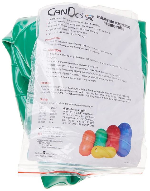 CanDo Exercise roll / motoric ball / peanut-shaped fitness ball - CanDo® Peanut Ball - green, 60 cm x 110 cm