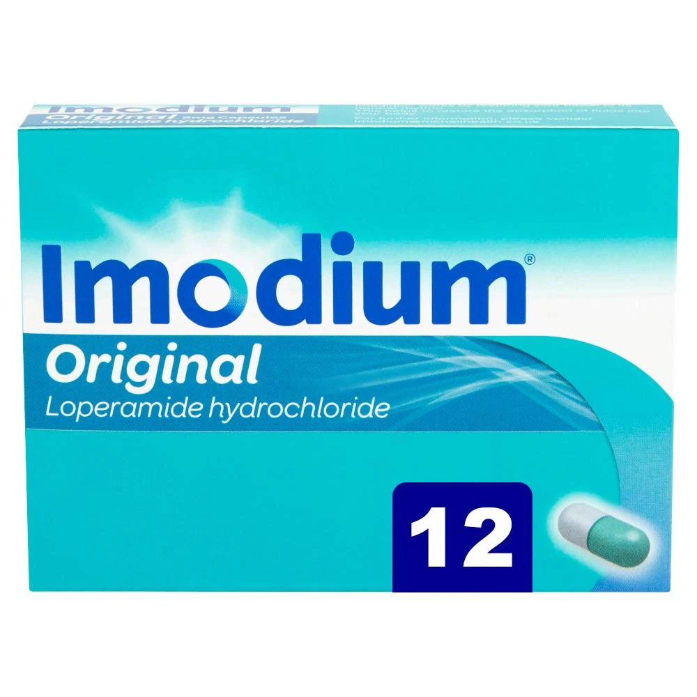 Imodium Original (1 x 12 Capsules) Loperamide Capsules for Effective Diarrhoea Relief in 1 Hour, Short-Term and IBS Diarrhoea, Helps Restore Your Natural Rhythm, for Adults and Children 12 Years+