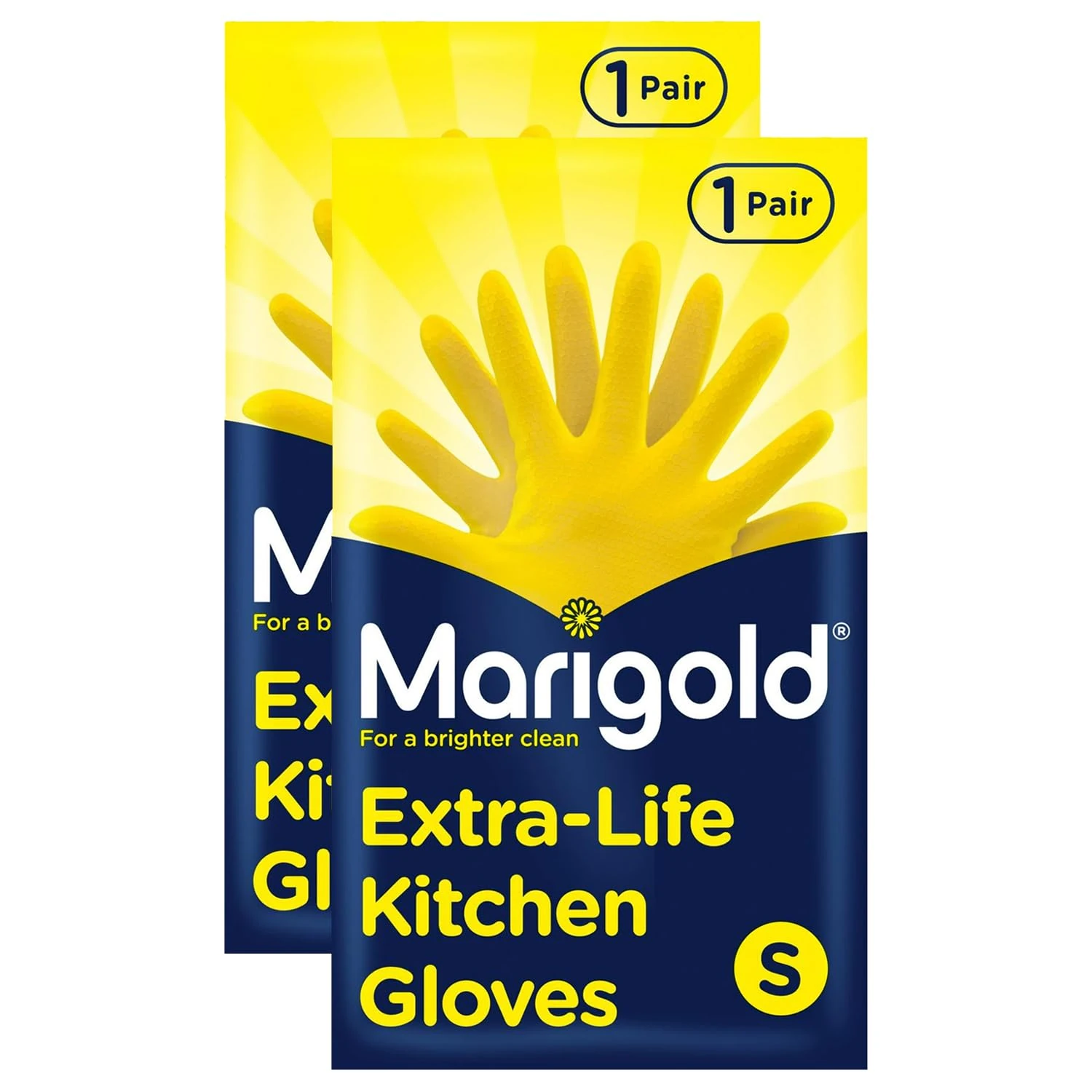 Marigold Unisex Gloves, Marigold Extra Life Kitchen Gloves Small, Yellow