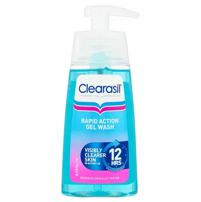 Clearasil Exfoliating Face Wash, 150ml, Salicylic Acid Gel, Acne Wash, Blemish Treatment, Face Wash for Sensitive Skin, Oil Control, Works Fast, Reduces Redness, Spot Treatments, Skin Care