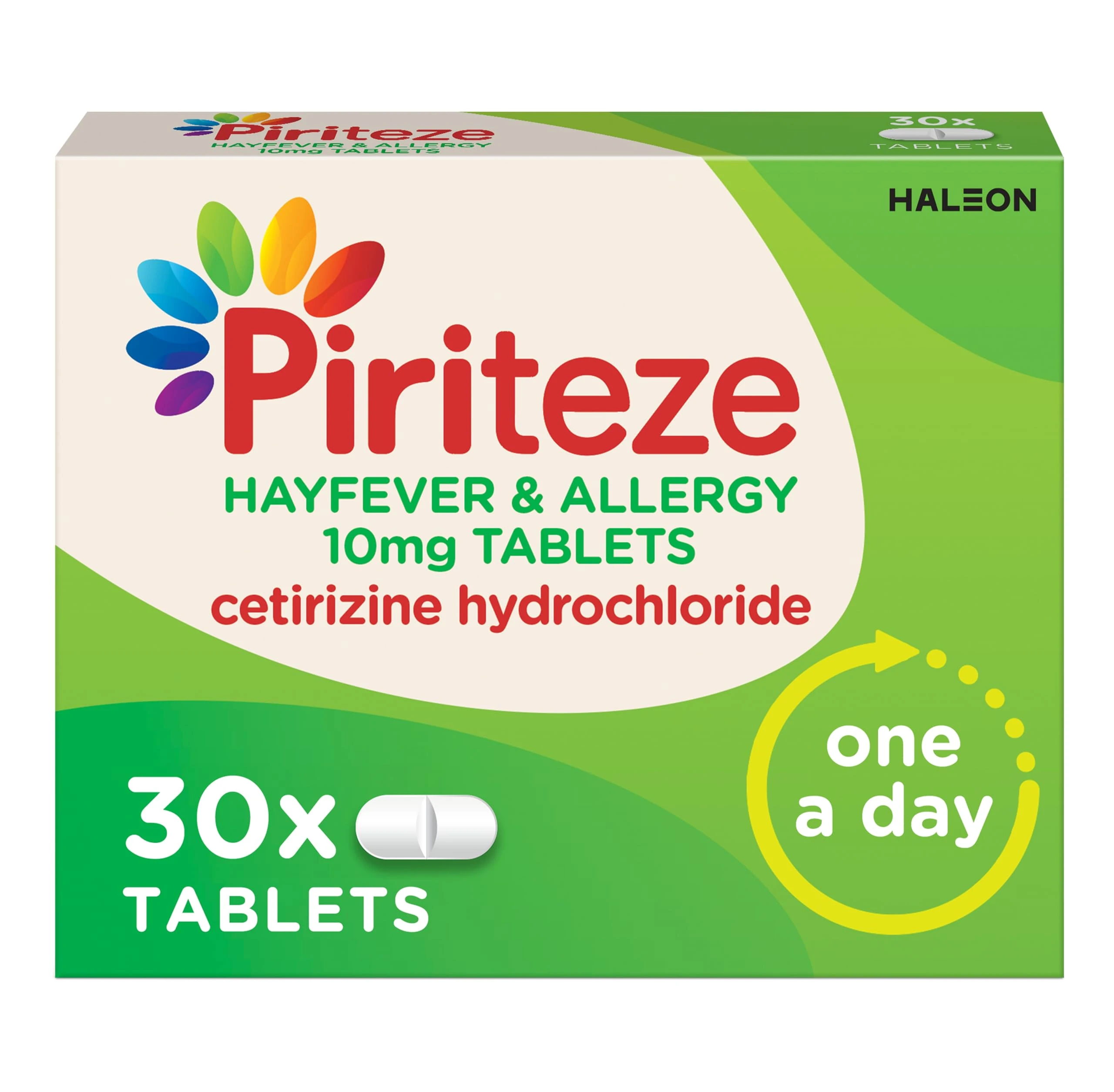 Piriteze Hayfever and Allergy Antihistamine Tablets, Cetirizine, 30s