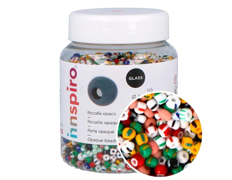 INNSPIRO Opaque Round Glass Stone Mixed 3.8mm 500g Approx N5 - Image 1