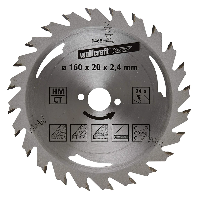 wolfcraft TC Circular Hand Saw Blade, Silver Series I 6468000 I Easy, Fast cuts