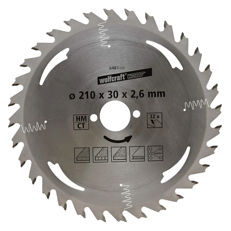 wolfcraft TC Circular Hand Saw Blade, Silver Series I 6481000 I Easy, Fast cuts