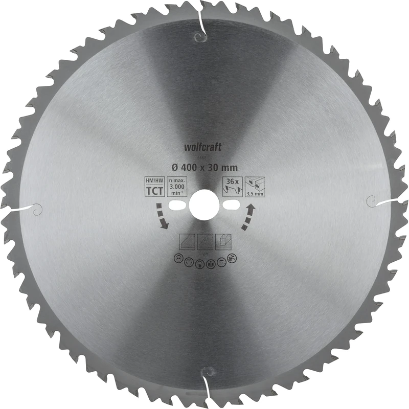 wolfcraft TC Circular Table Saw Blade, green series I 6668000 I Quick, medium-coarse cuts
