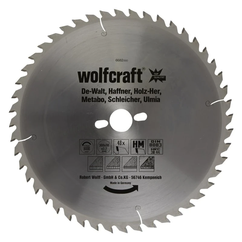 wolfcraft TC Circular Table Saw Blade, Orange Series I 6682000 I Fine, Clean cuts