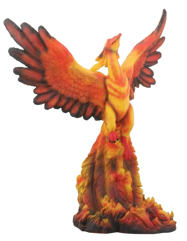 StealStreet YTC Summit International Fiery Phoenix Rising Over Pit of Flames Figurine Statue Mythical Bird Fantasy