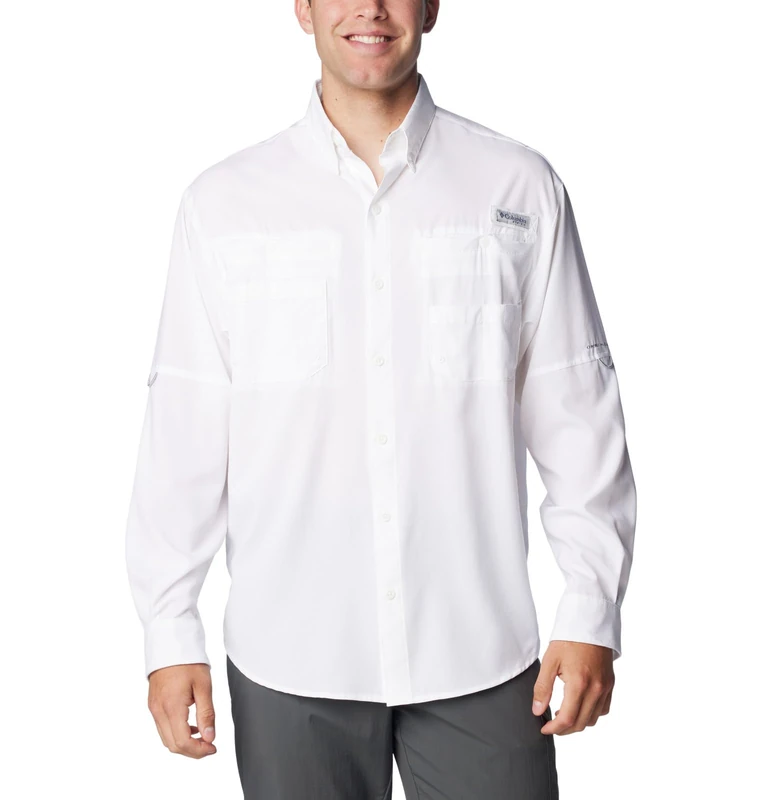 Columbia Men's Tamiami 2 Long Sleeve Shirt, Long Sleeve Shirt, White, Large