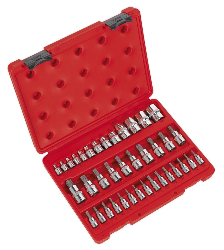 Sealey Ak6197 TRX Socket & Security Socket Bit Set 38Pc 1/4In 3/8In & 1/2In