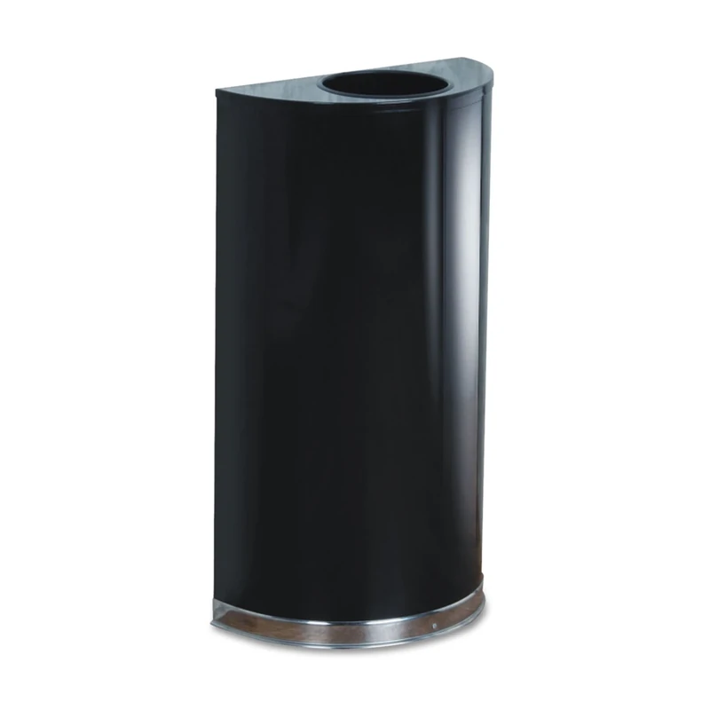 Rubbermaid Commercial Products Half Round Open Top Bin 45 Litre Black FGSO1220PLBK